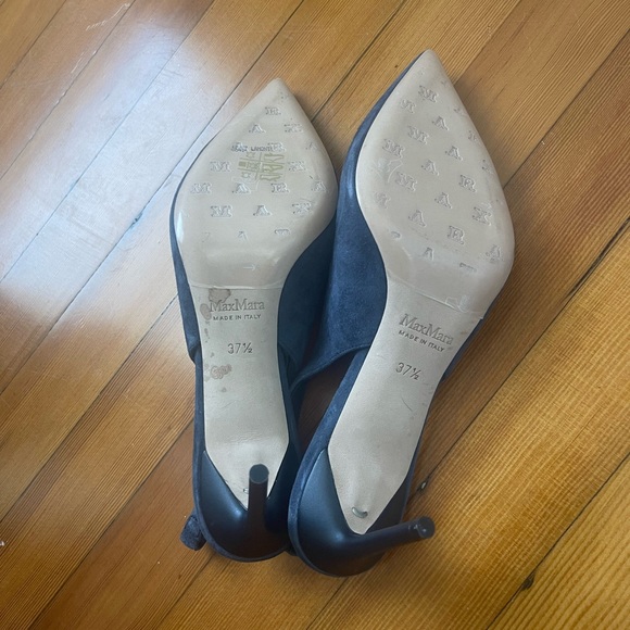 Navy MaxMara Slingback Heels - Picture 2 of 4